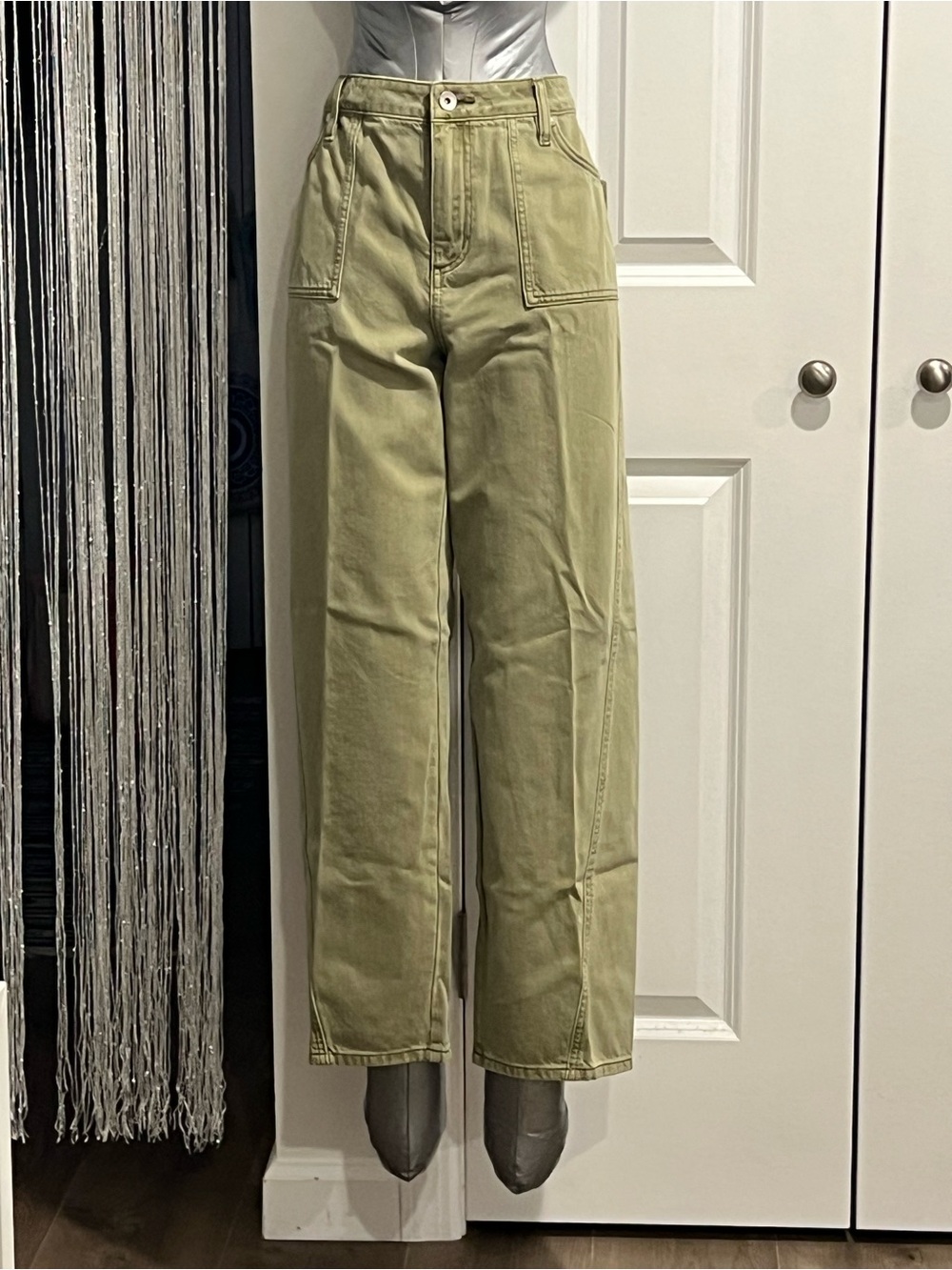Sanctuary Olive Green Standard Rise Wide-Leg Jeans